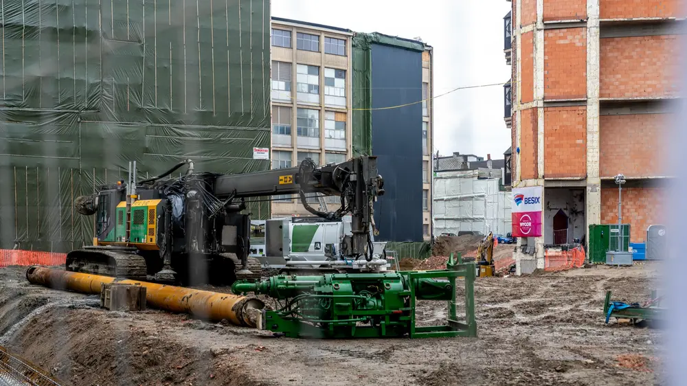 Werken bouw project Meir