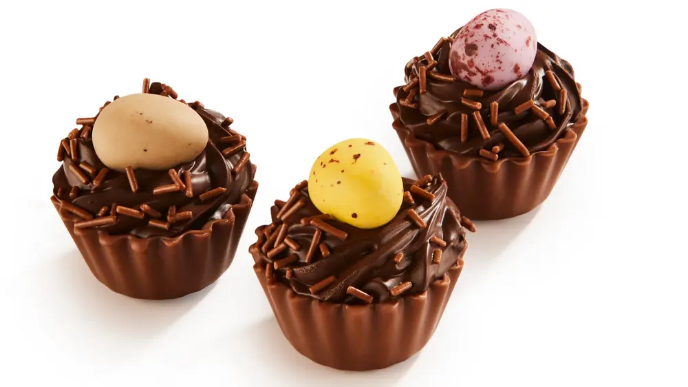 chocolade-cupcakes vogelnestje