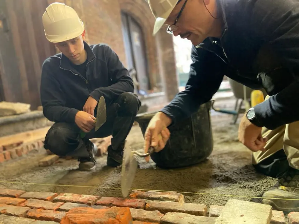 De leerlingen gingen vier dagen aan de slag op de werf