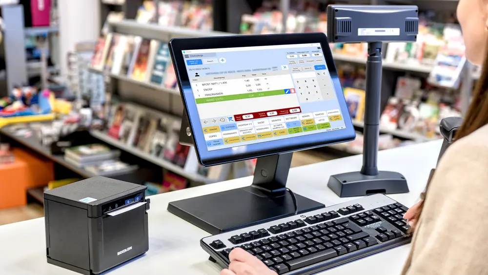 Distrinet van AMP aan toonbank