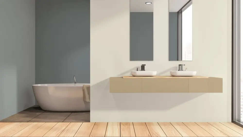 Libert paints wandafwerking badkamer