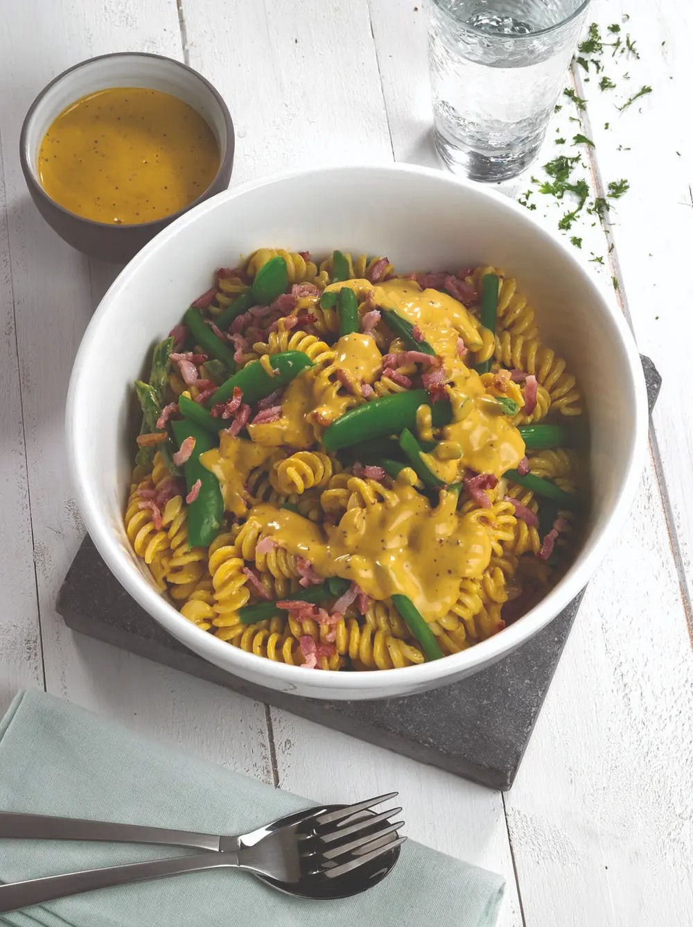 Delino pasta met mosterdsaus