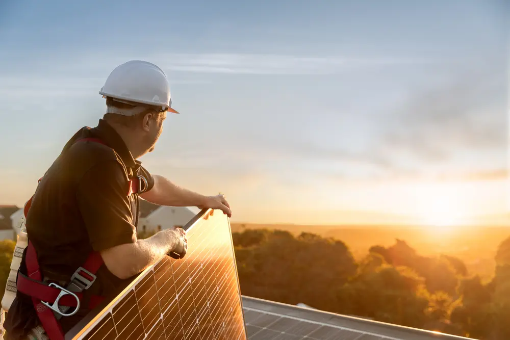 ai foto zonnepanelen installeren