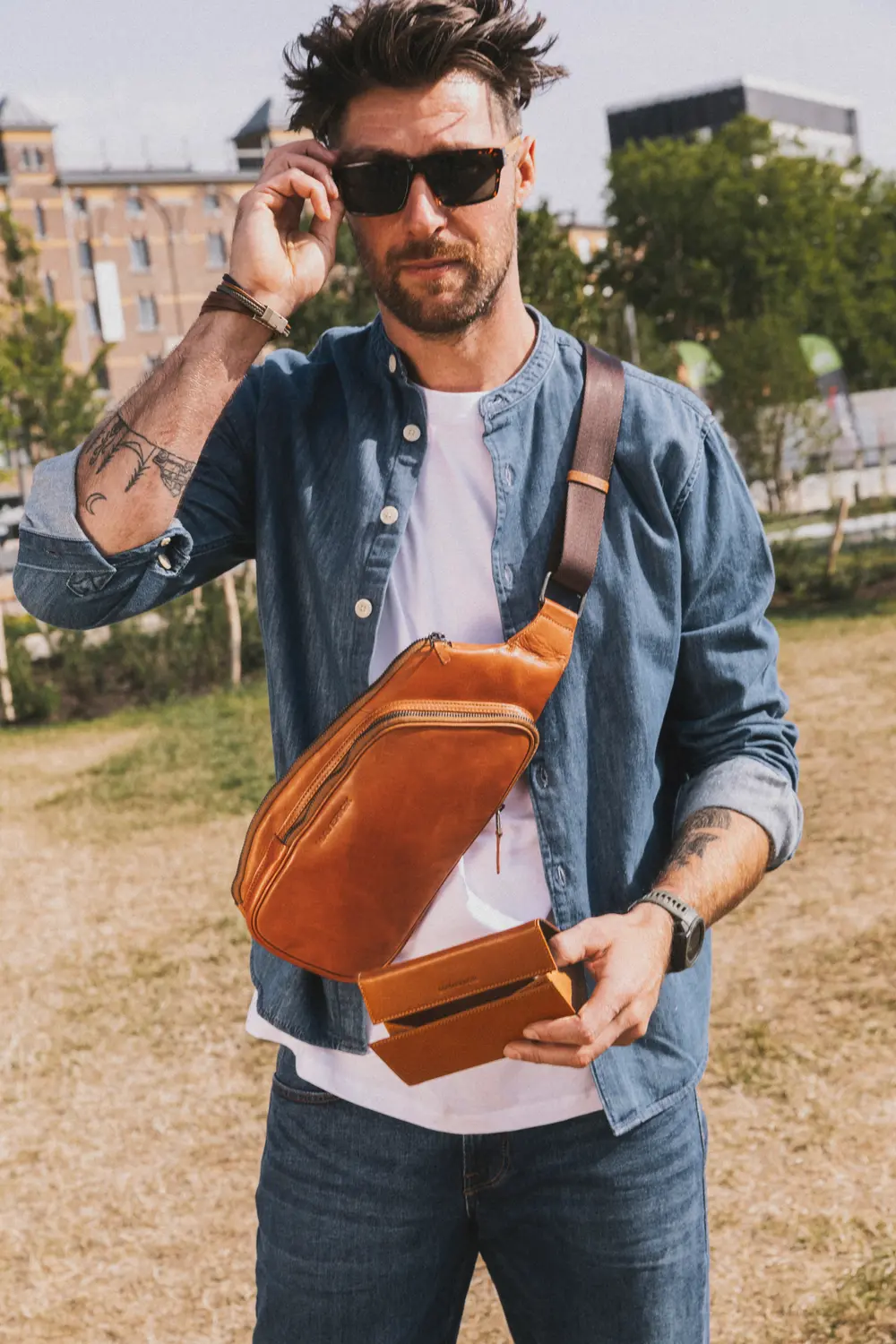 Maverick lederen reistassen