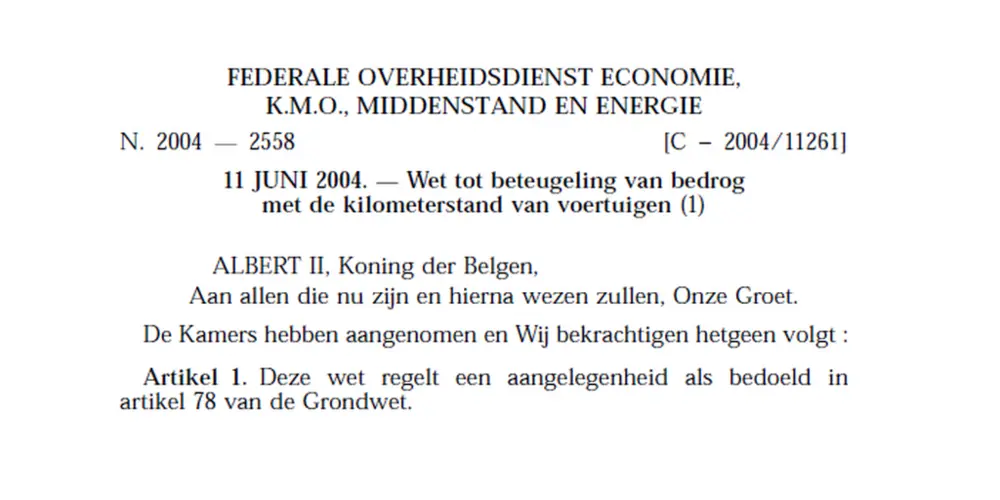 De Car-Pass-wet bestaat 20 jaar