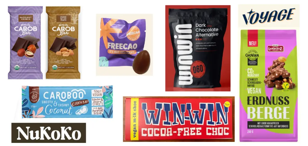 Alternatieve, cacao-vrije chocoladeproducten zijn vandaag al op de markt