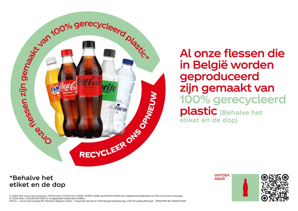 Coca Cola 100 procent gerecycleerd