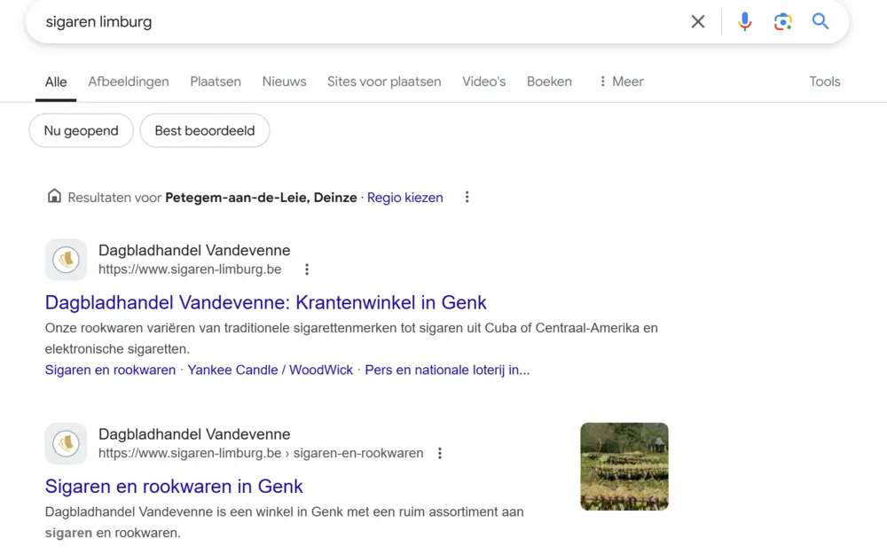SEO voor Vandevenne sigaren
