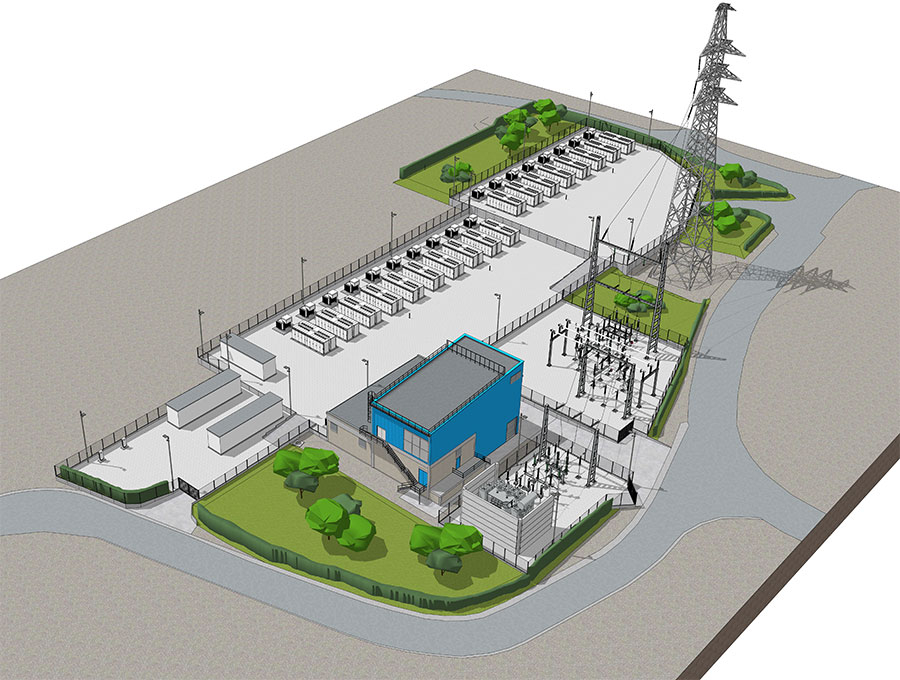 bouw van batterijpark 140 mwh