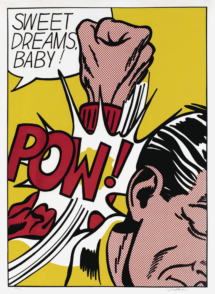 Roy Lichtenstein, Sweet dreams baby!, 1965, zeefdruk op wit velijnpapier. Coll. Lex Harding.
