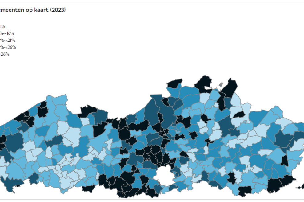 In de zwartgekleurde gemeenten vindt meer dan 25% van de inwoners dat er onvoldoende artsen zijn.
