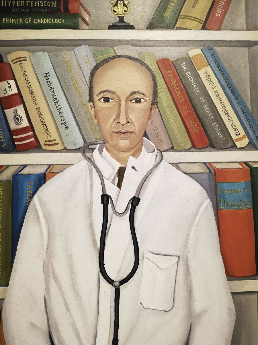 Micheline Evrard-Boyadjian, Portret van Noubar Boyadjian, detail, 1971.
