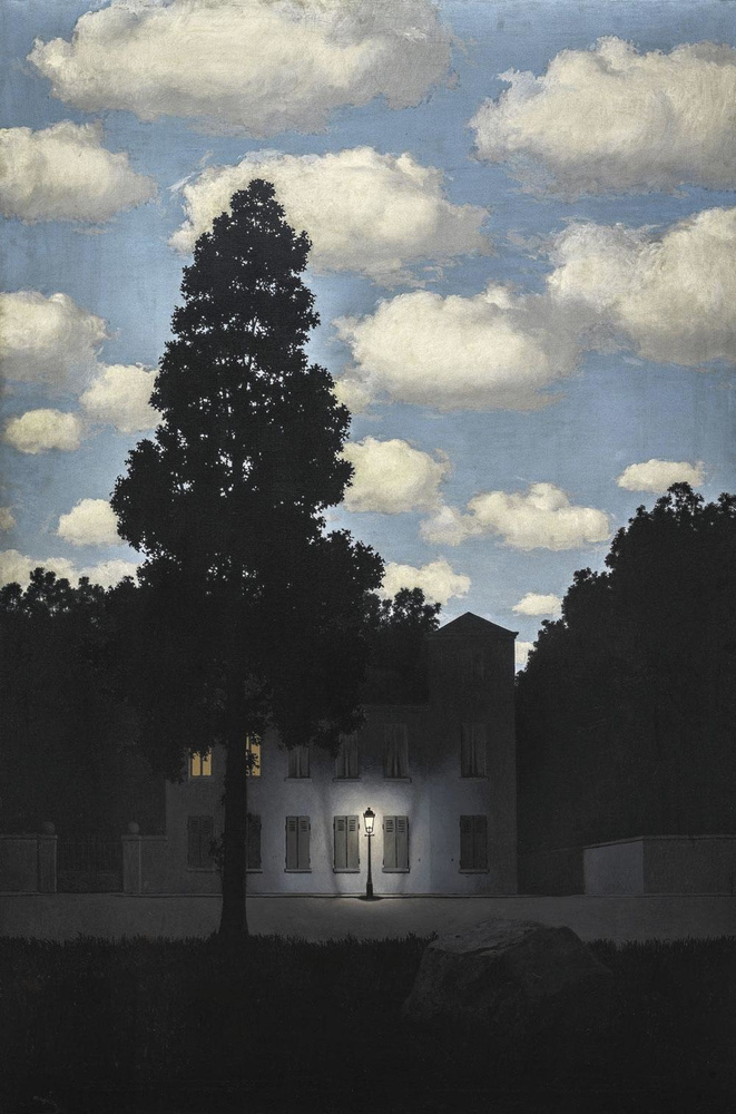 René Magritte, L'Empire des lumières, 1953-54. Collezione Peggy Guggenheim, Venetië.