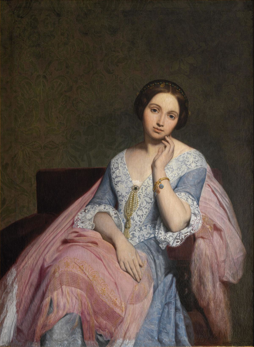 Maître de la peinture romantique française, Ary Scheffer signe ce portrait de Charlotte de Rothschild.