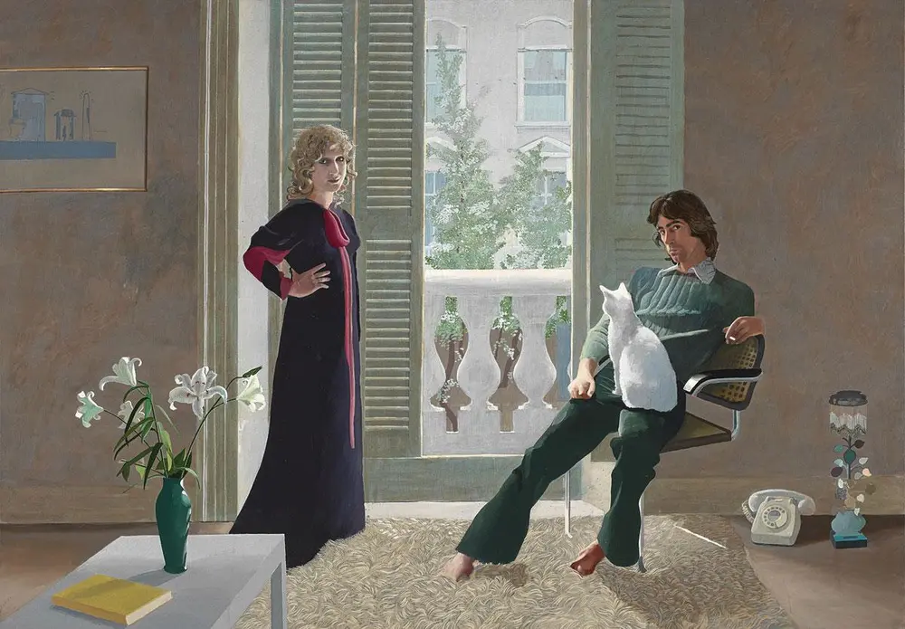 David Hockney - Mr. and Mrs. Clark and Percy , 1970-1971. Acrylverf op doek, 213,4 x 304,8 cm. Tate: Schenking door de Vrienden van de Tate Gallery 1971.