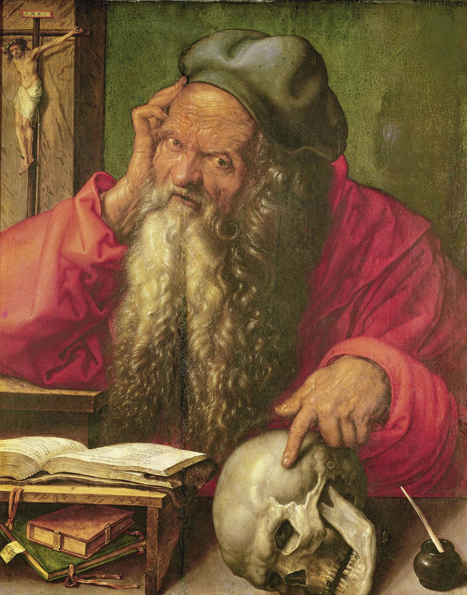 Albrecht Dürer, de Heilige Hieronymus in zijn studeervertrek. Maart 1521, Museu Nacional, Lissabon.
