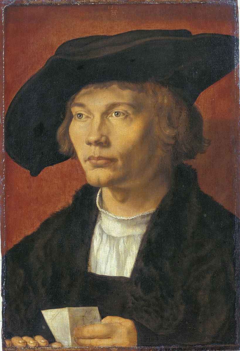 Albrecht Dürer, Portret van Bernhard von Reesen, maart 1521. Gemäldegalerie Alte Meister, Staatliche Kunstsammlungen, Dresden.