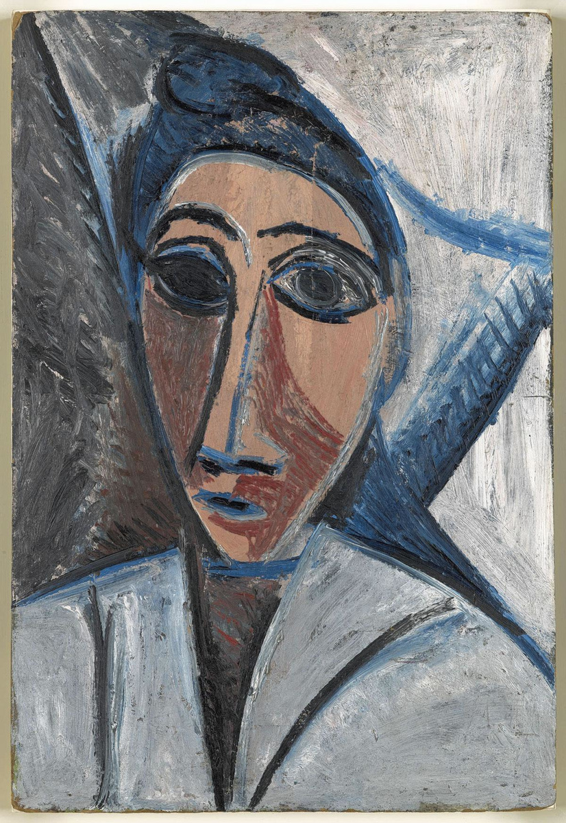 Pablo Picasso, Buste van een vrouw of zeeman (Studie voor Les Demoiselles d'Avignon), 1907, Musée National Picasso, Paris.