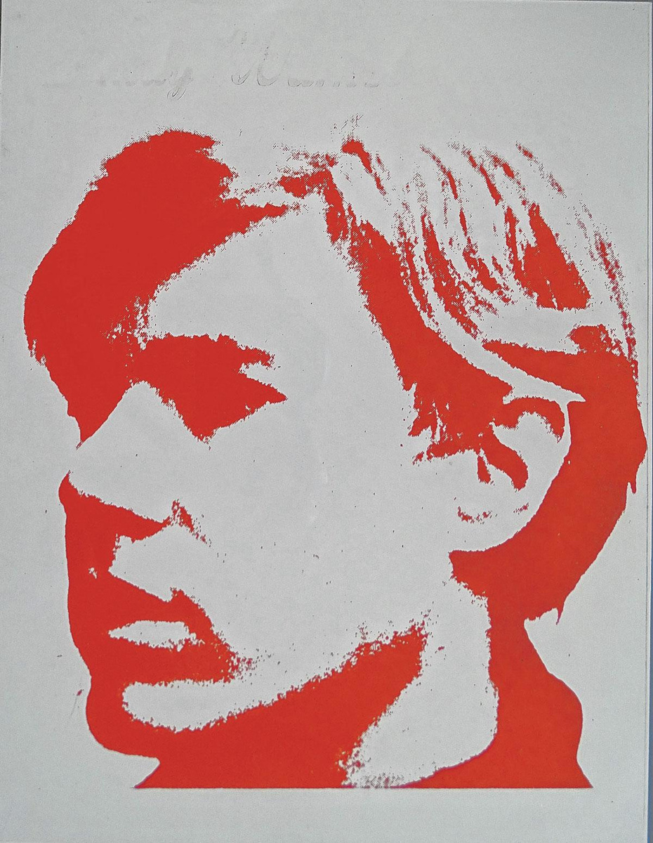 Self-portrait, 1967, Email rouge sur vinyle blanc, Collection Gallery Adrian David, Knokke