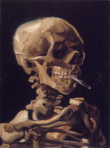 Vincent van Gogh: Crâne de squelette fumant une cigarette