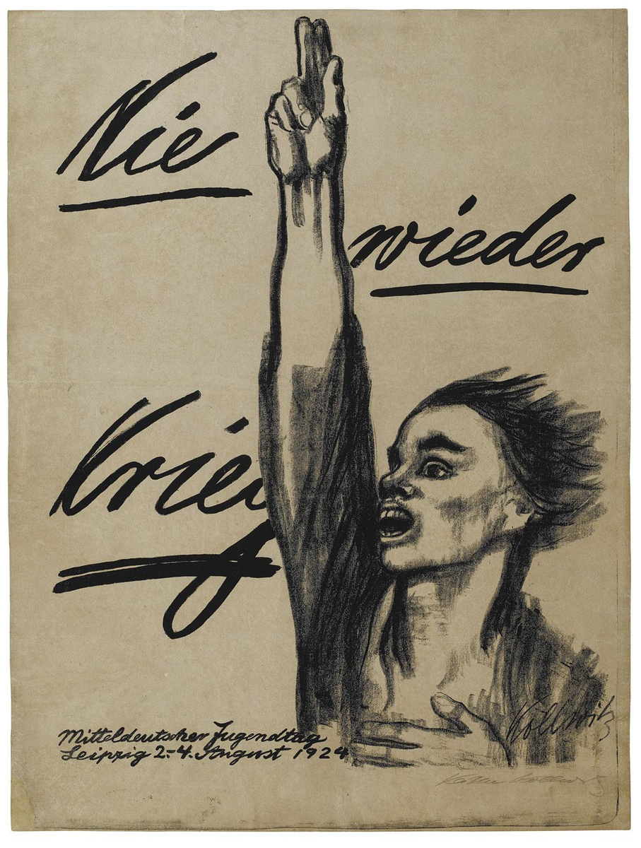 Nie wieder Krieg!, 1924, krijtlithografie en penseel.