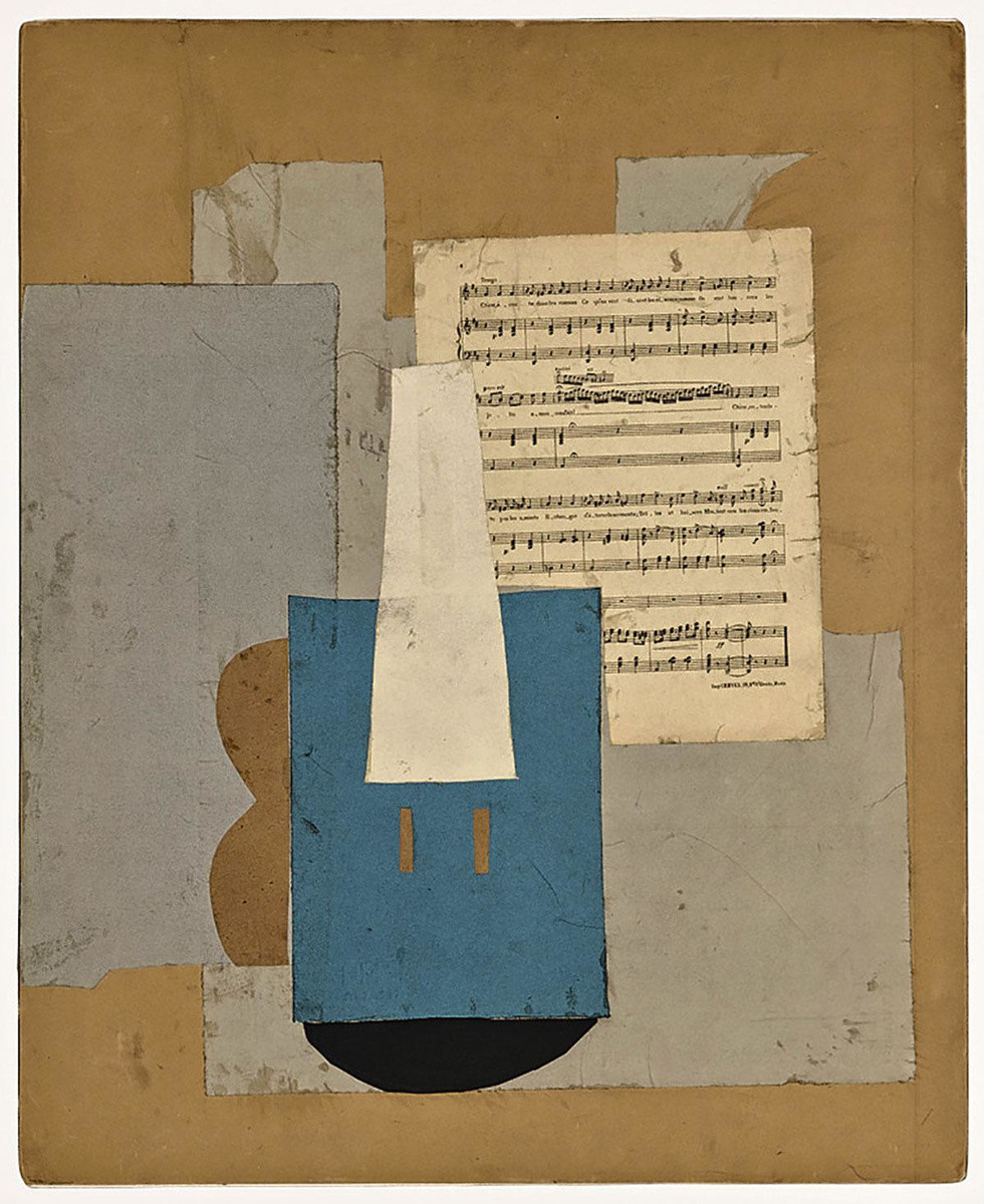 Pablo Picasso, Viool en muziekblad (1912), olieverf op doek. Musée National Picasso-Paris.