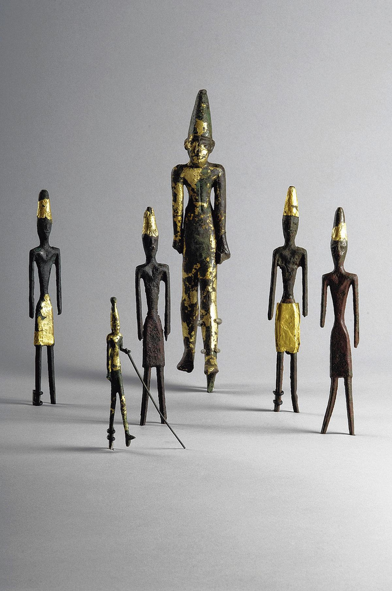 Byblos-figurines, brons en goud, ca. 2000 v.Chr., uit Byblos.