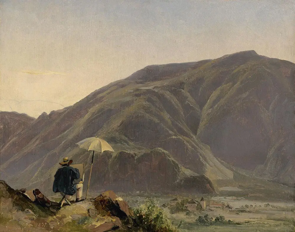 Jules Coignet, Gezicht op Bolzano met een schilder, 1837. National Gallery of Art, Washington DC, gift of Mrs. John Jay Ide.