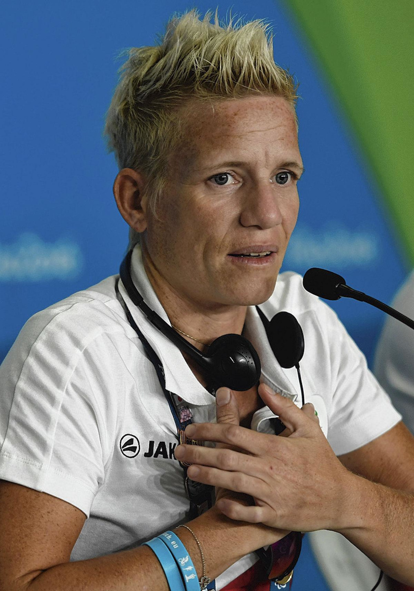 Op de persconferentie van de Paralympics in Rio, 2016.