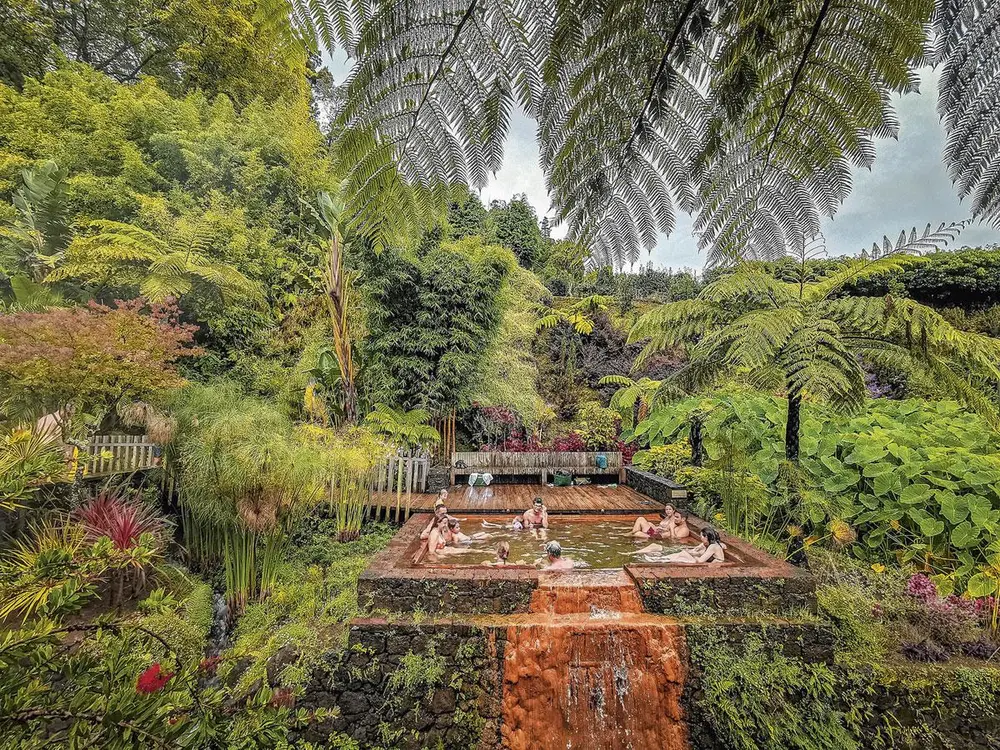 Het thermaal bad van Poca da Dona Beija op het eiland Sao Miguel.