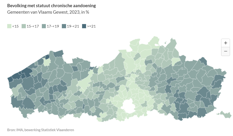 Bevolking met statuut chronische aandoening