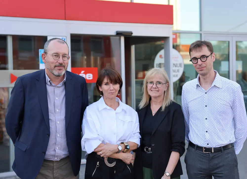 Le Pr Roland Hustinx, les Drs Nathalie Lambert, Geneviève Christiaens et Alexandre Biermans, représentants médicaux du CHU de Liège et de la Clinique André Renard. 