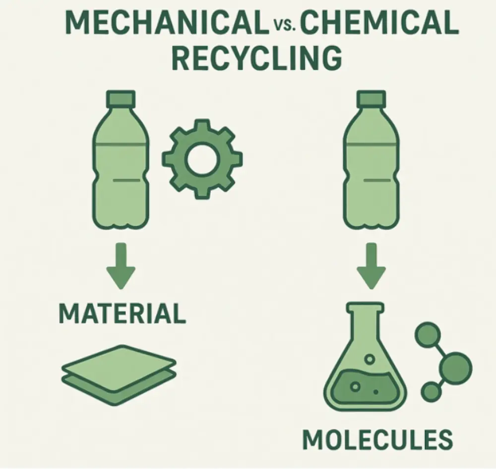 twee hoofdroutes plastic recycling