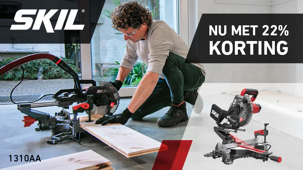 Compacte afkort- en verstekzaag met trekfunctie en snelklem