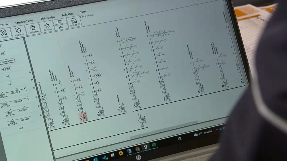 Voor een eendraaddschema