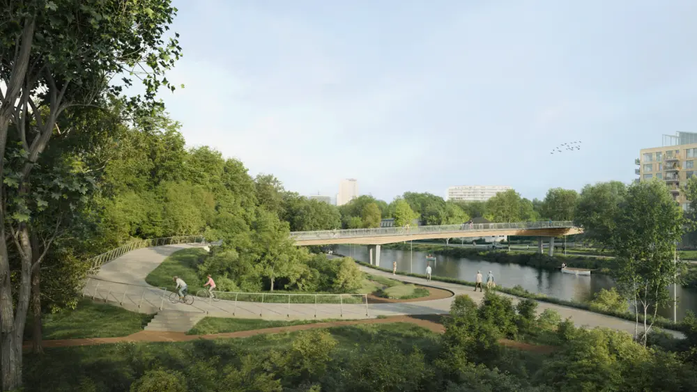 Gent fietsbrug Leie