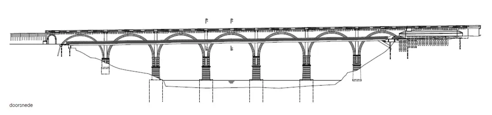 doorsnede fietsbrug Albi
