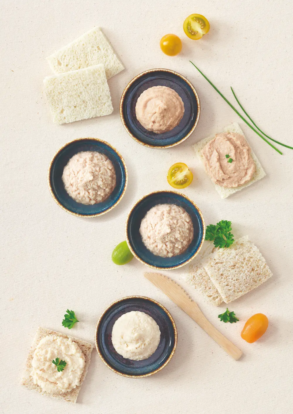 Eiwitrijke salades met minder vet en minder zout in een IDDSI 4 textuur