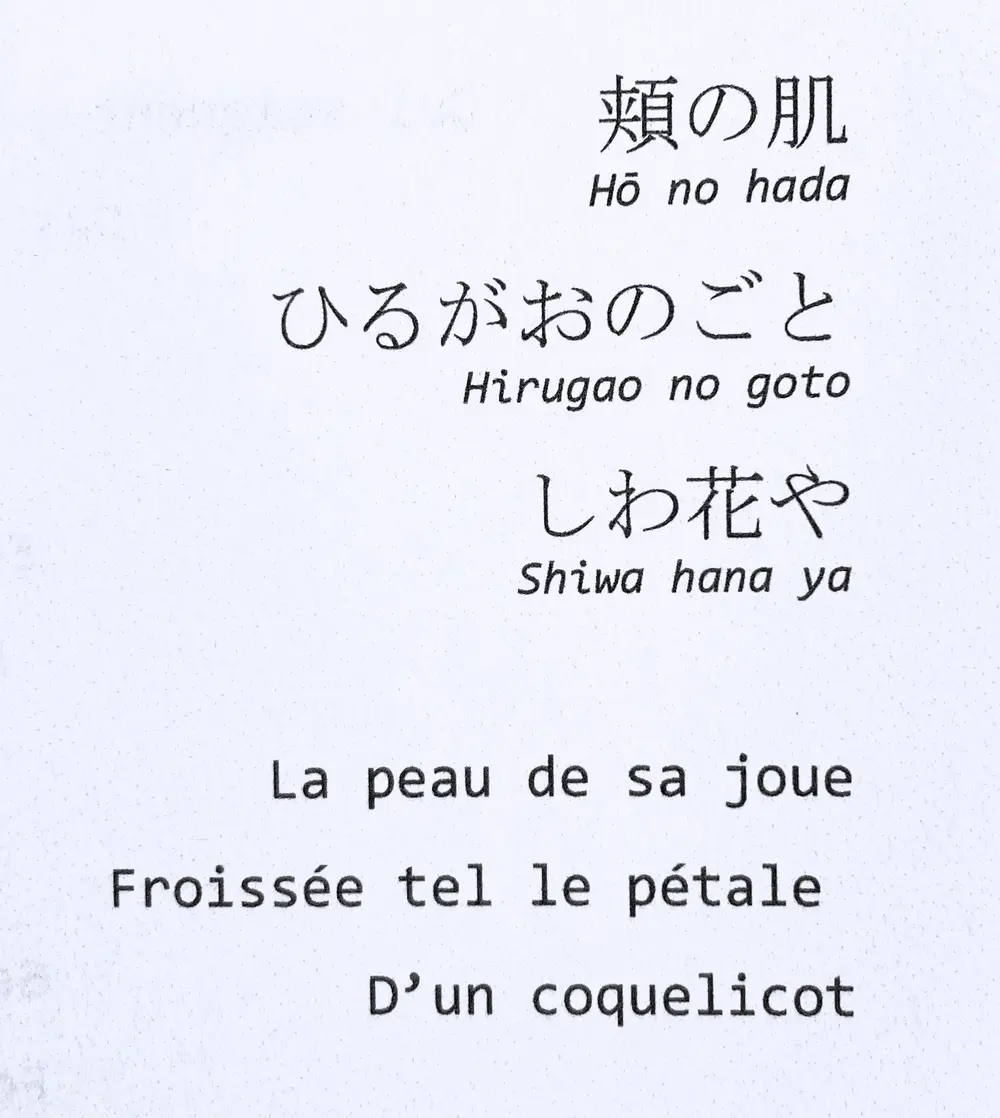 Un des haïkus du livre du neurologue