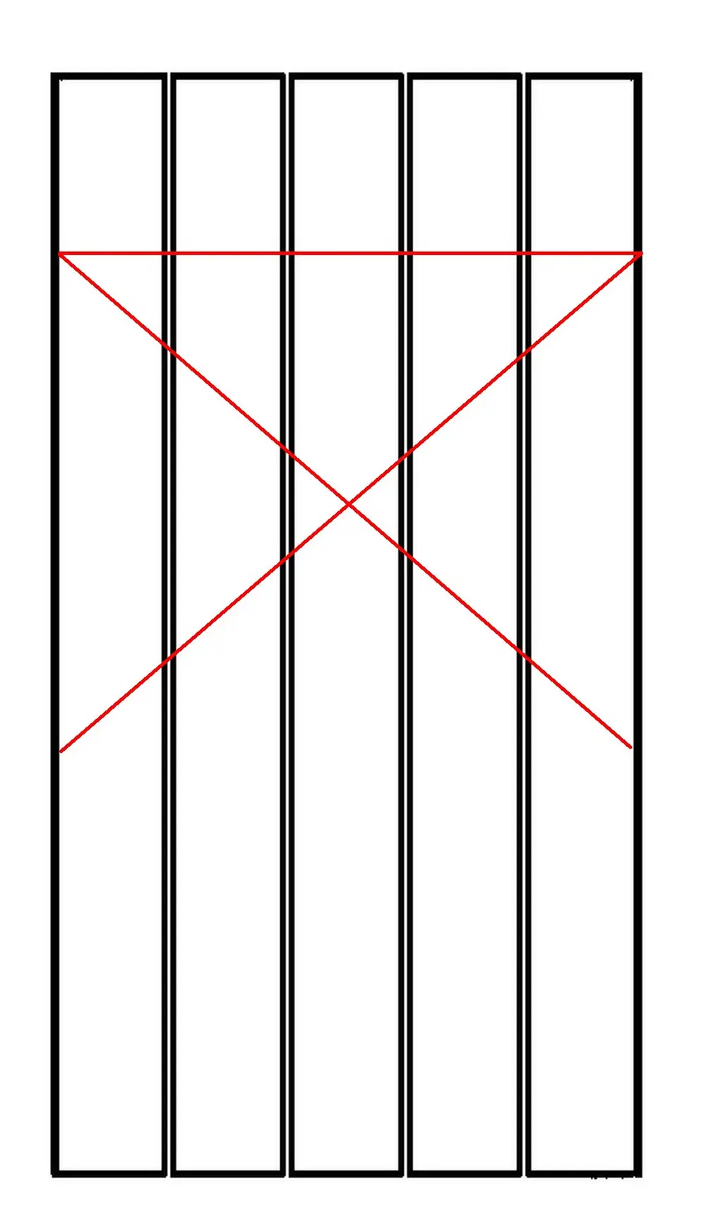 Aanduiding panelen met X-teken