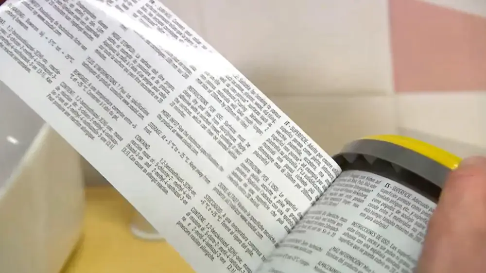 Technische fiche van een lijm