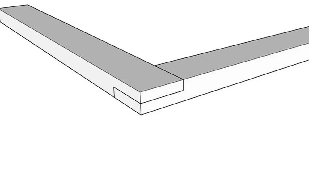 Hoekverbinding op halfhout
