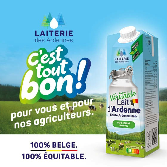Carton Véritbable lait d'Ardenne