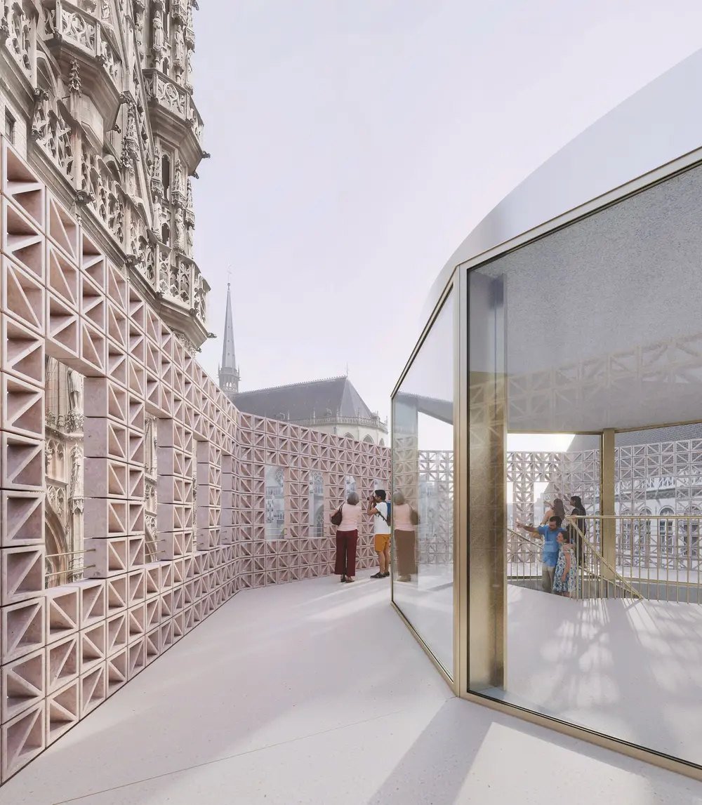 Op de 2e verdieping kom je op het stadsbalkon