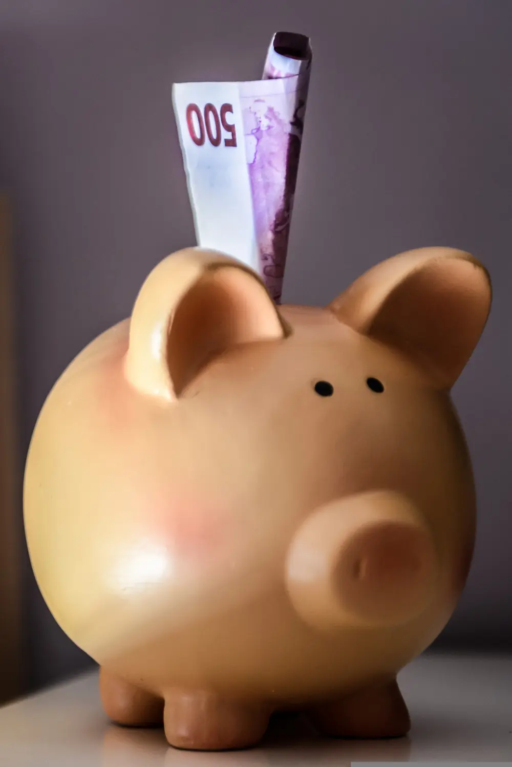 spaarpot varken met briefje