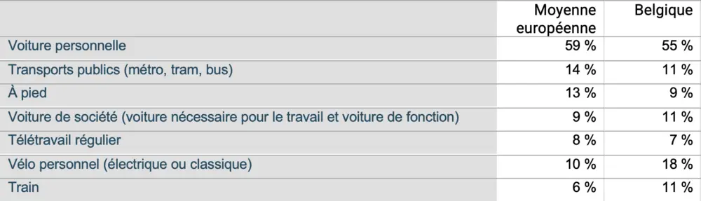Les Belges restent champions d'Europe du temps de trajet domicile-travail 3
