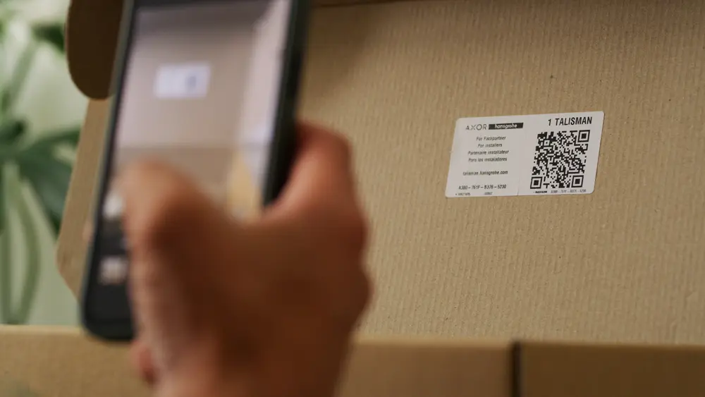 QR-code op box scannen
