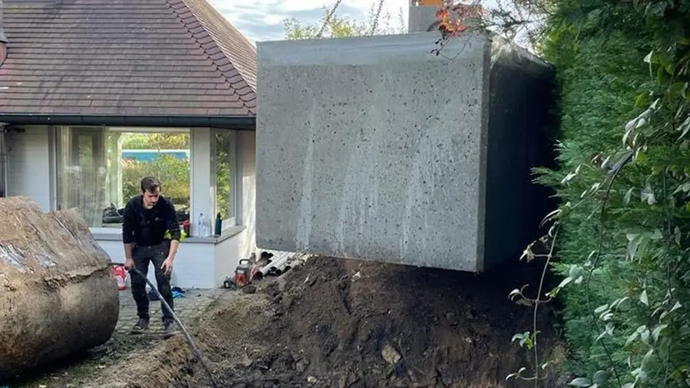 put vullen met regenwatertank
