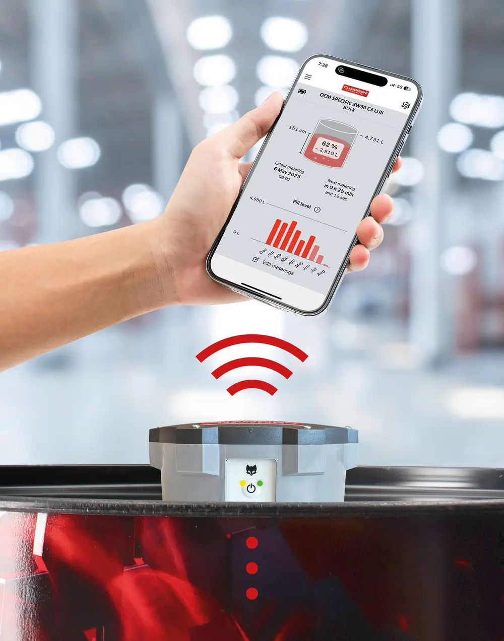 De PRO Level Tracker van Champion Lubricants is een monitoringsysteem dat het voorraadbeheer van smeermiddelen stroomlijnt