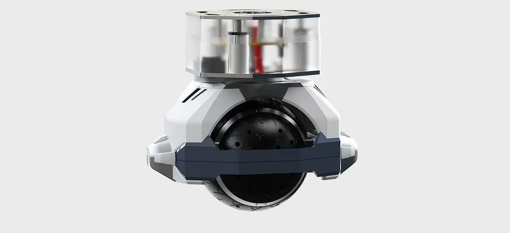 WheelBot 2-platform met bolwielen die alle richtingen uit kunnen